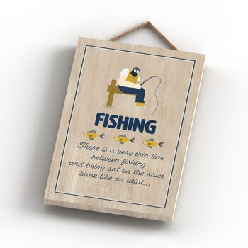P7591 - Plaque décorative à suspendre sur le thème de la pêche au bord de la rivière 4
