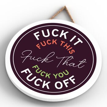 P7615 - F*ck It Humour Plaque Décorative Drôle Idée Cadeau Père Noël Secret 4