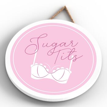 P7637 - Sugar Tits Humour Plaque Décorative Drôle Idée Cadeau Père Noël Secret 4