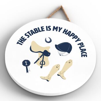 P7651 - Stable Happy Place Humour Plaque Décorative Drôle Idée Cadeau Père Noël Secret 4