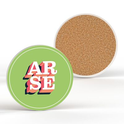 P7653 - Arse Humour Themed Funny Ceramic Coaster Secret Santa Gift Idea