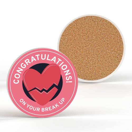 P7659 - Break Up Humour Themed Funny Ceramic Coaster Secret Santa Gift Idea