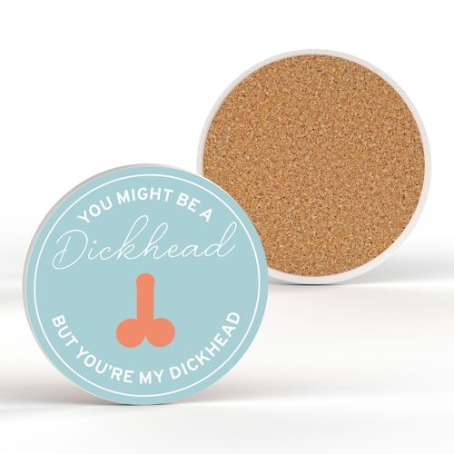 P7661 - My D*ckhead Humour Themed Funny Ceramic Coaster Secret Santa Gift Idea