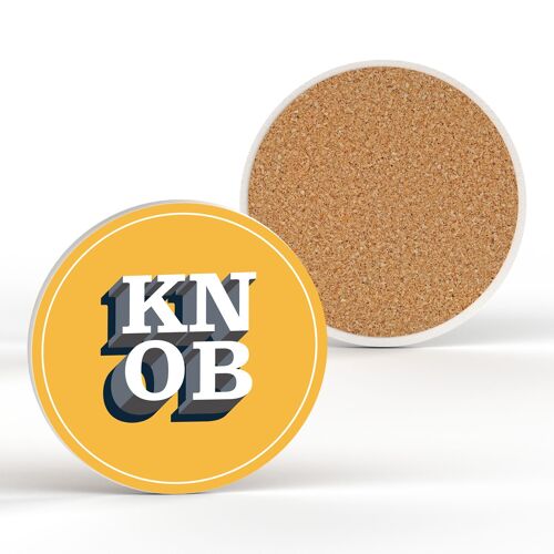 P7676 - K*ob Humour Themed Funny Ceramic Coaster Secret Santa Gift Idea