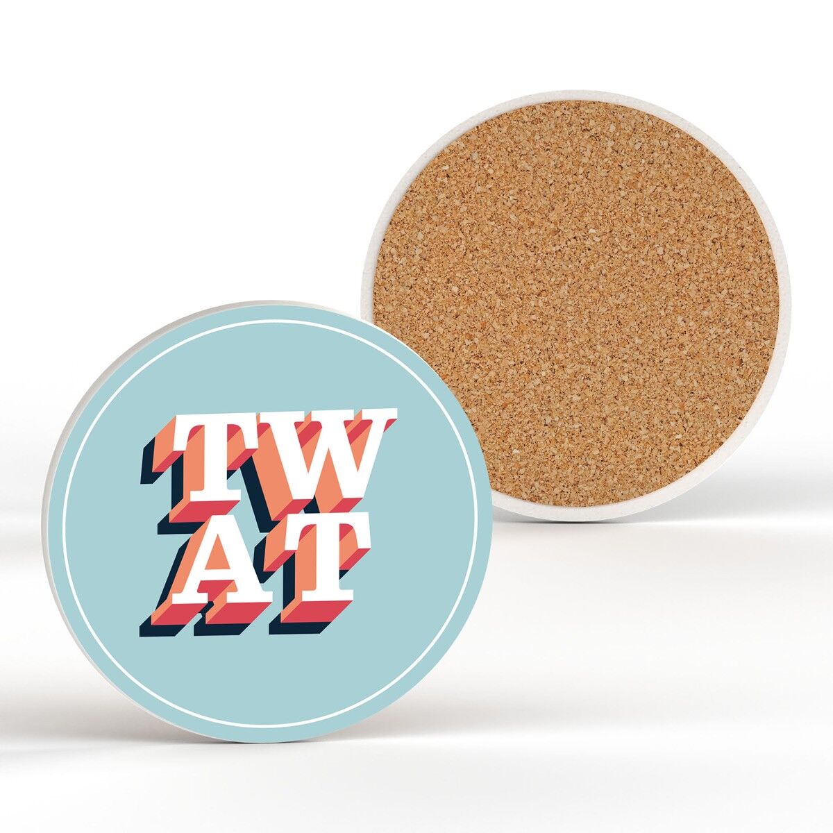 P7691 - Idea regalo segreta per Babbo Natale sottobicchiere in ceramica divertente a tema umoristico