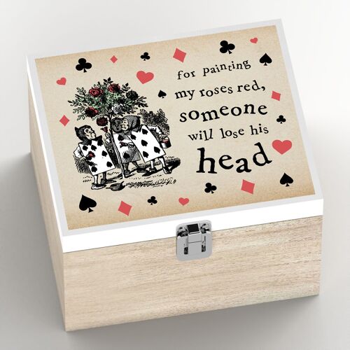 P7777 - Lose His Head Alice In Wonderland Themed Illustration On Wooden Box
