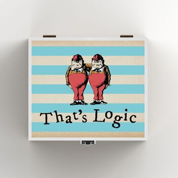 P7780 - C'est Logic Illustration sur le thème d'Alice au pays des merveilles sur une boîte en bois 2