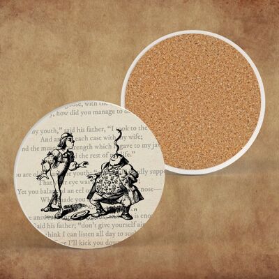 P7821 - Eel Alice In Wonderland Themed Illustration On Ceramic Coaster