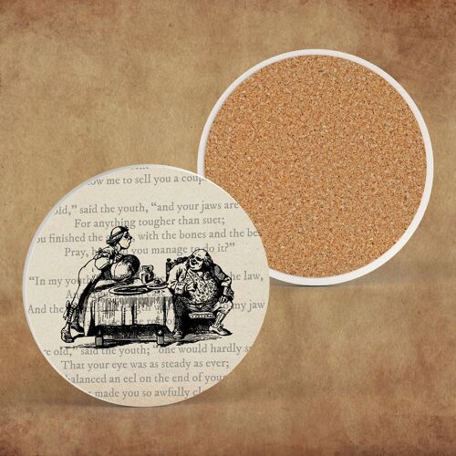 P7824 - Goose Alice In Wonderland Themed Illustration On Ceramic Coaster