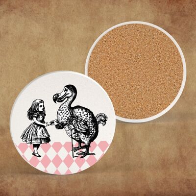 P7835 - Dodo Alice In Wonderland Themed Illustration On Ceramic Coaster