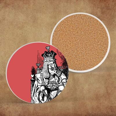 P7839 - King Alice In Wonderland Themed Illustration On Ceramic Coaster