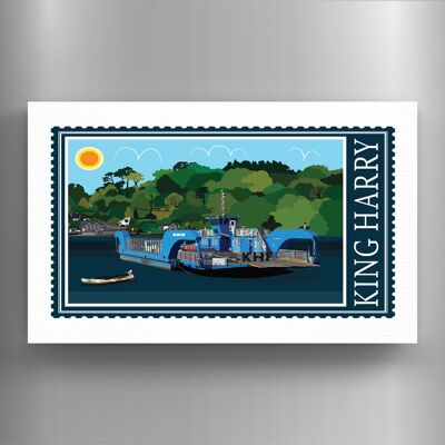 P7904 – King Harry Ferry Works Of K Pearson Seaside Town Illustration Holzmagnet