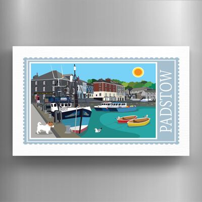 P7912 - Padstow Works Of K Pearson Seaside Town Illustration Wooden Magnet