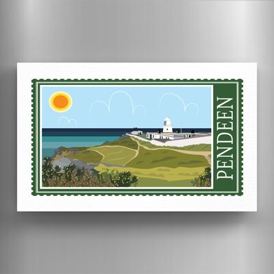 P7913 - Pendeen Works Of K Pearson Seaside Town Illustration Wooden Magnet
