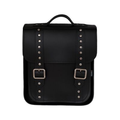 Handmade Leather City Backpack - Gothic Studded - Black