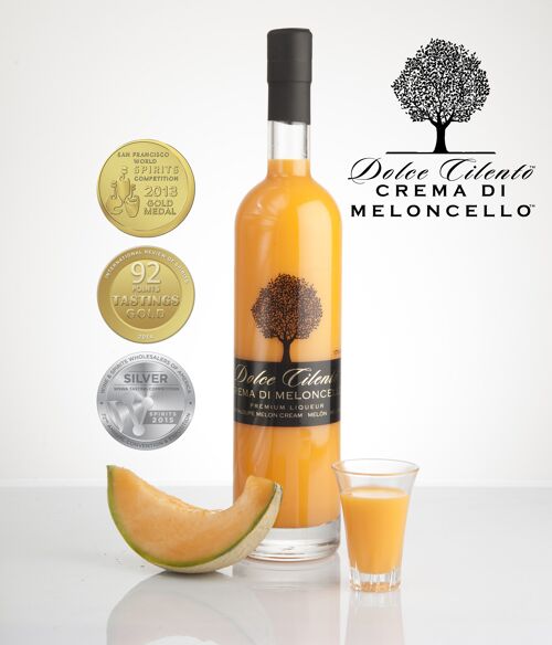 Dolce Cilento Cream Meloncello Liqueur 700ml 17% Italian Cream Melon Liqueur Triple Medal Winner
