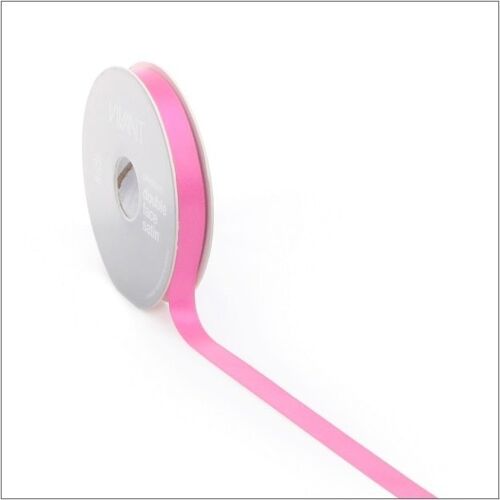 Satin ribbon double face 25 mm neon pink