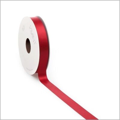 Satijn lint – warm rood  - 25 mm x 25 meter