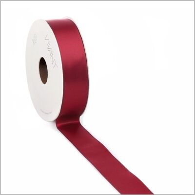 Satin ribbon - burgundy - 10 mm x 25 meters