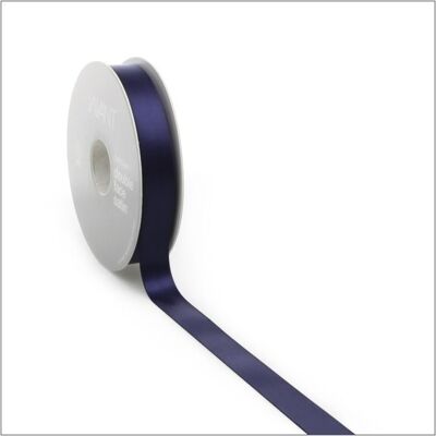 Satin ribbon - dark blue - 10 mm x 25 meters