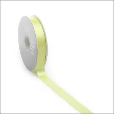 Satin ribbon - light yellow - 25 mm x 25 meters