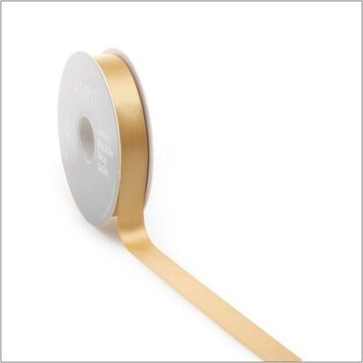 Satin ribbon - gold - 10 mm x 25 meters