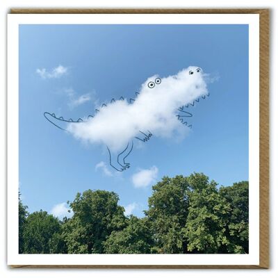 A Daily Cloud Funny Photographic Dinosaur Birthday Card