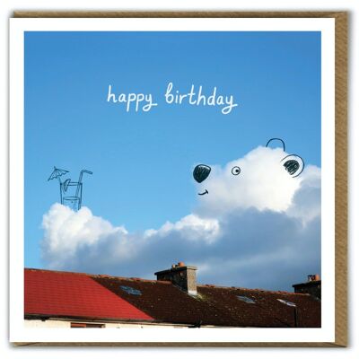 A Daily Cloud Funny Photographic Bear Birthday Card