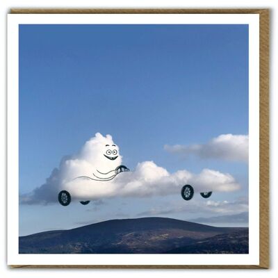 A Daily Cloud Funny Photographic Car Birthday Card