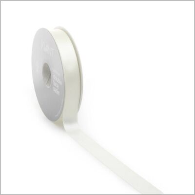 Nastro di raso - crema - 10 mm x 25 metri