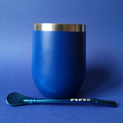 Calabash EVASION blue kit (340ml) and bombilla for mate