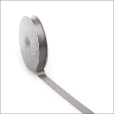 Satin ribbon - dark gray - 10 mm x 25 meters