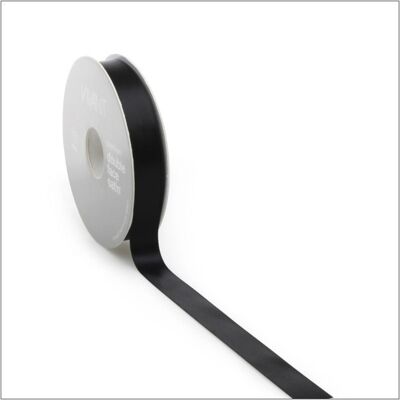 Satin ribbon - black - 10mm x 25 metres