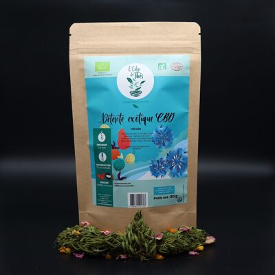 Té verde de relajación exótica de cáñamo - bolsa de 50 g