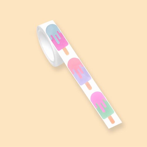 STICKERS ON A ROLL - Ice Cream - PET material