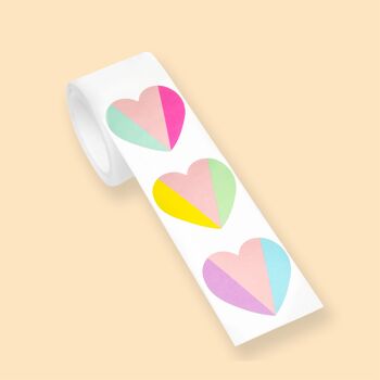 STICKERS ON A ROLL - Heart - PET Material 1