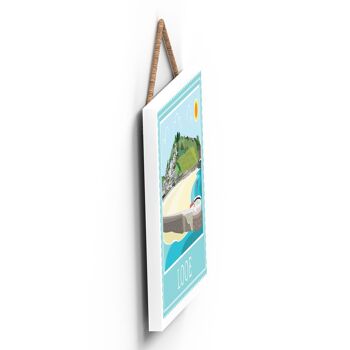 P7941 - Looe Works Of K Pearson Seaside Town Illustration Plaque à suspendre en bois 3