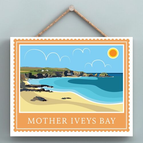 P7944 - Mother Ivys Bay Works Of K Pearson Seaside Town Illustration Wooden Hanging Plaque