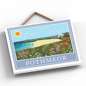 P7958 - Porthmeor Works Of K Pearson Seaside Town Illustration Plaque à suspendre en bois 2