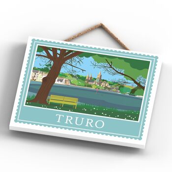 P7966 - Truro Works Of K Pearson Seaside Town Illustration Plaque à suspendre en bois 4