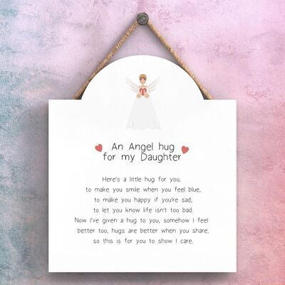 P8006 - Une étreinte d'ange pour ma fille Gardien Ange Sentimental Gift Plaque à suspendre