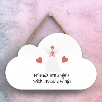 P8011 - Friends Are Angels Guardian Angel Sentimental Gift Plaque à suspendre
