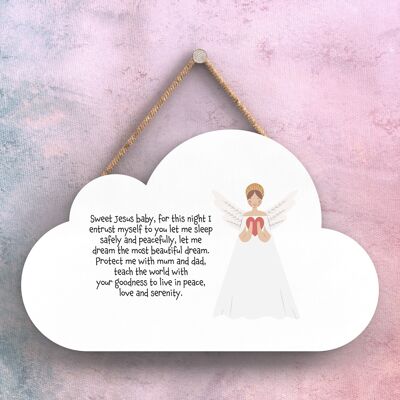 P8013 - Sweet Jesus Baby Guardian Angel Sentimental Gift Hanging Plaque
