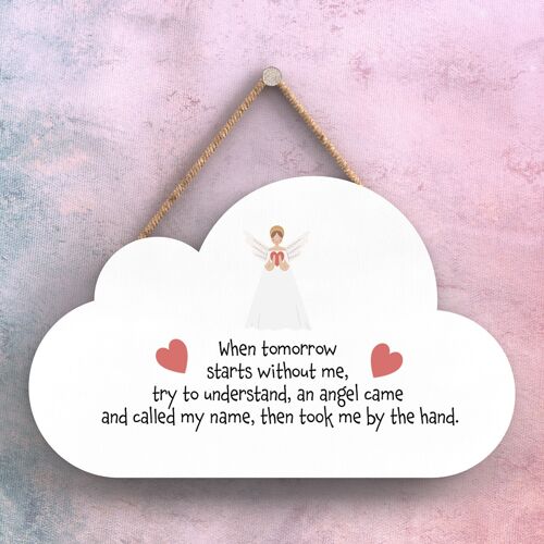P8014 - When Tomorrow Starts Without Me Guardian Angel Sentimental Gift Hanging Plaque