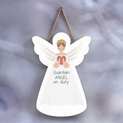P8015 - Placca da appendere per regalo sentimentale con angelo custode in servizio