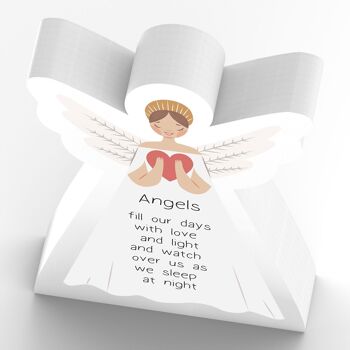 P8018 - Les anges remplissent nos journées d'amour Ange gardien Sentimental Gift Plaque à suspendre 4