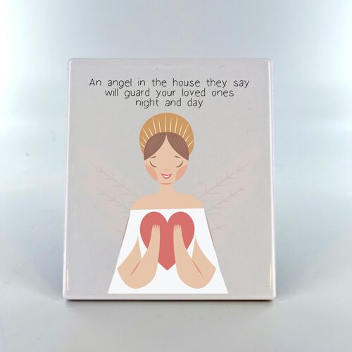 P8031 - An Angel In Your House Guardian Angel Sentimental Gift Ceramic Plaque