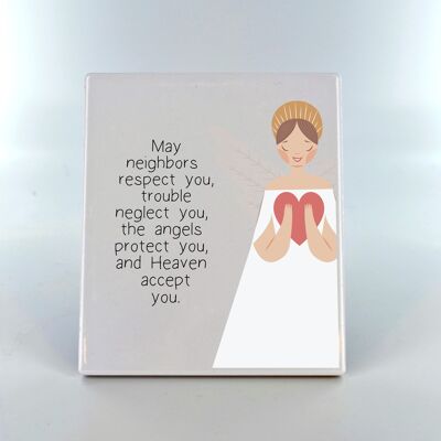 P8032 - Respect Neglect Protect Guardian Angel Sentimental Gift Ceramic Plaque