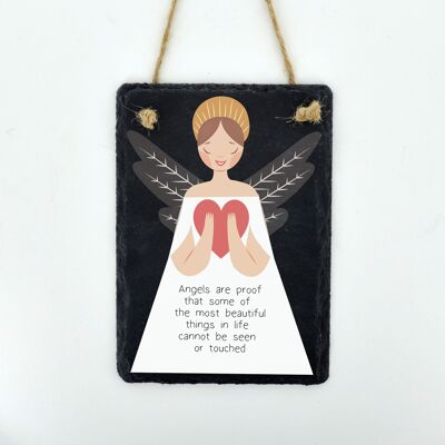 P8034 – Most Beautiful Things Not Seen Guardian Angel Sentimental Gift Slate Plaque
