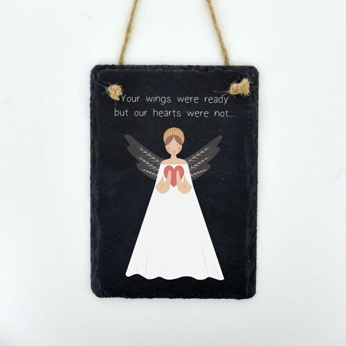 P8036 - Your Wings Were Ready Guardian Angel Sentimental Gift Slate Plaque